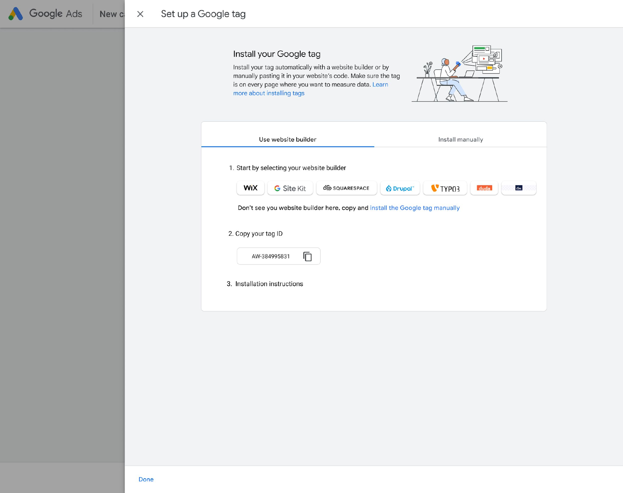 Google Ads — Set up the Google tag (1)