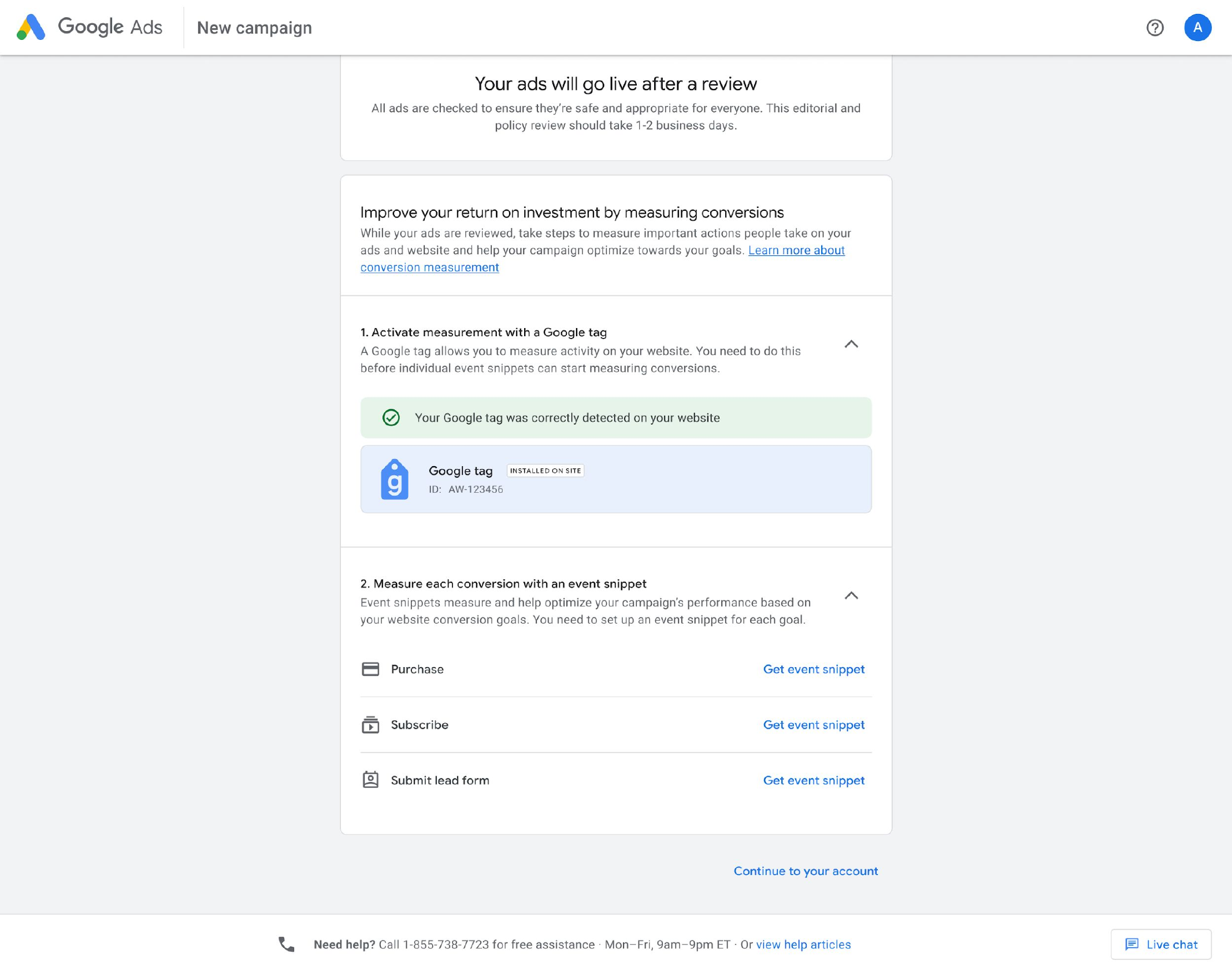 Google Ads — Conversion setup in onboarding (4)