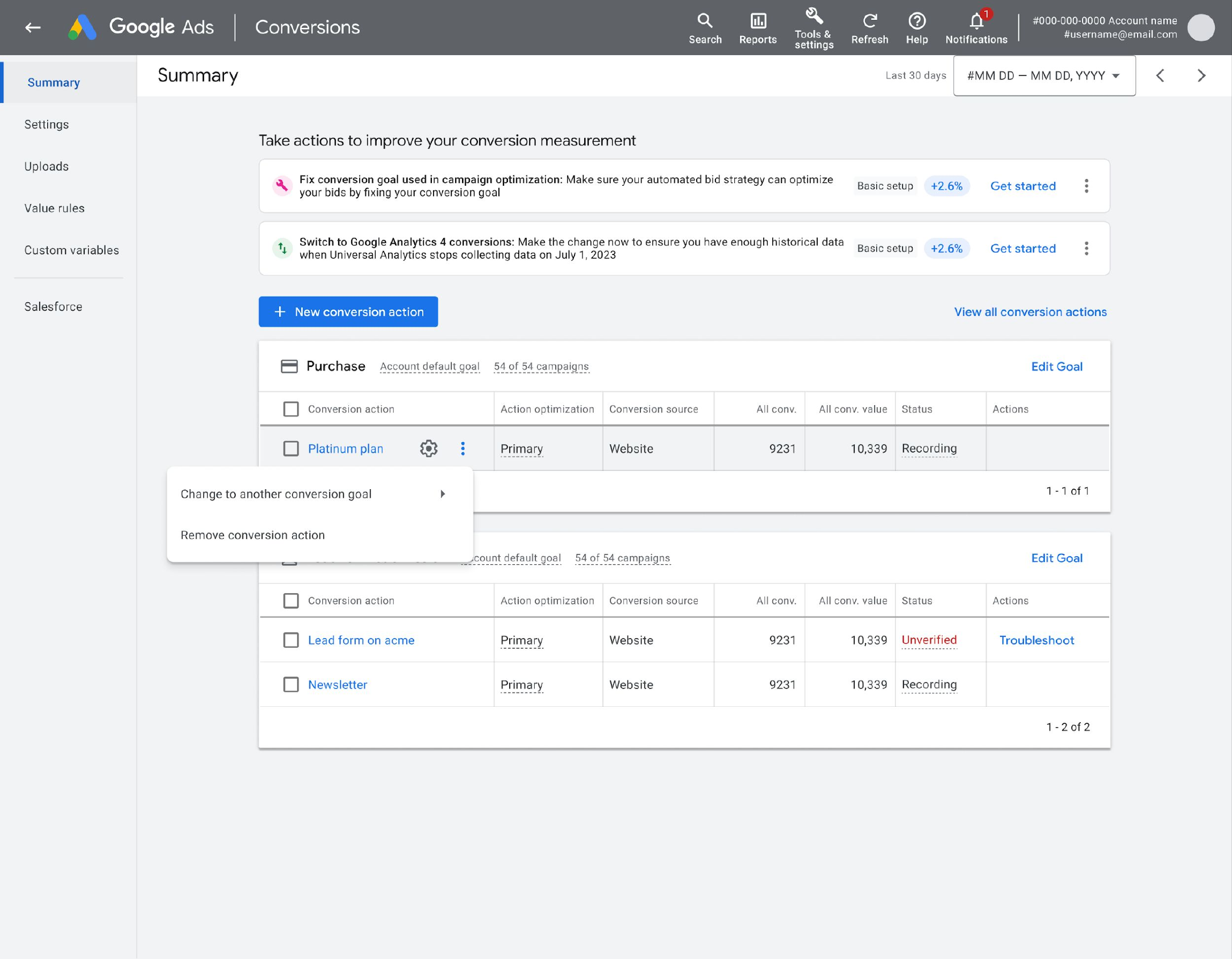 Google Ads — Updating goals after launch (4)