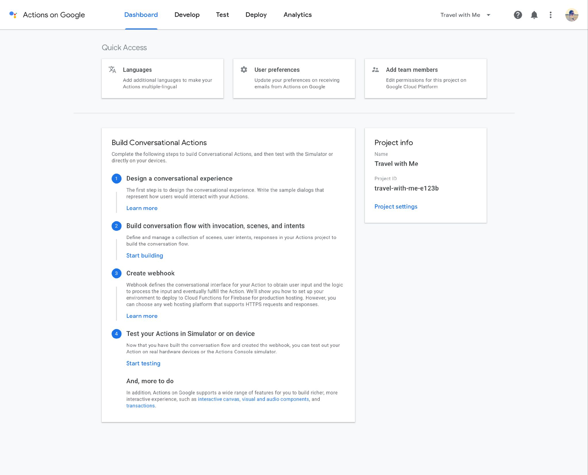 Google Assistant — Actions Developer Console (4)